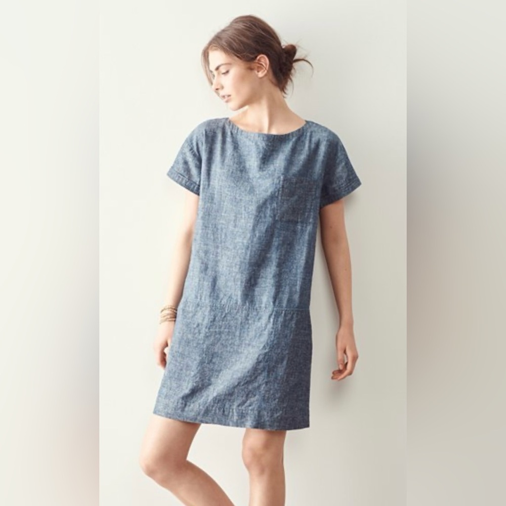 Eileen Fisher Hemp Organic Cotton Ballet
Neck Shift Dress, Sz XS - EUC